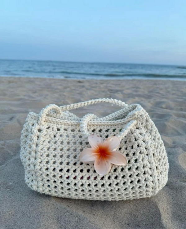 Bolsa de praia de crochê